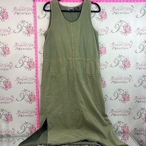 Erika & co dress military cargo style Sleeveless Midi Dress in Olive Green